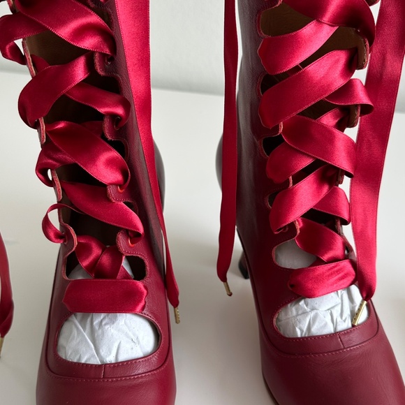 American Duchess Original Tango Boots Red Size 8 1/2 Worn Once - Picture 9 of 14